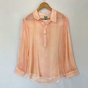 beachlunchlounge Size XL Popover Long Sleeve Tunic Soft Peach